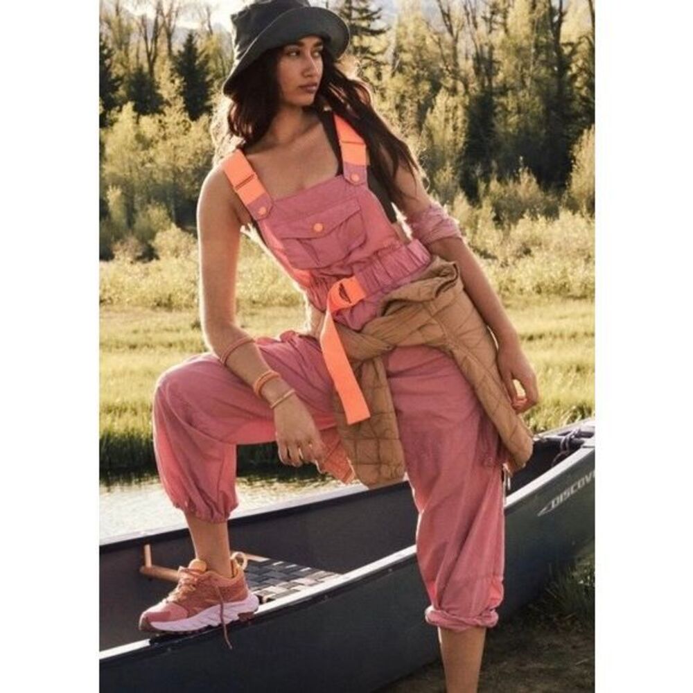 Free People Pink Jumpsuit with Orange Accents